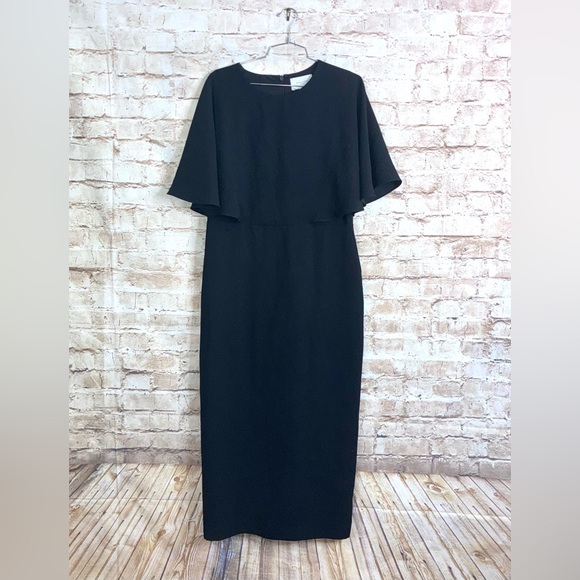 Tuckernuck Pomander Place Leah Cape Dress in Black Size 10 - Picture 4 of 9